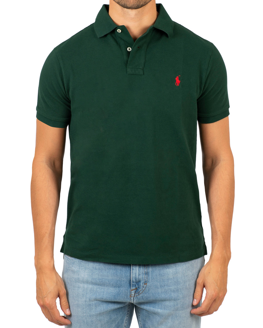 Herren | Poloshirts | Polo Ralph Lauren | Custom Slim Fit Polo College Green