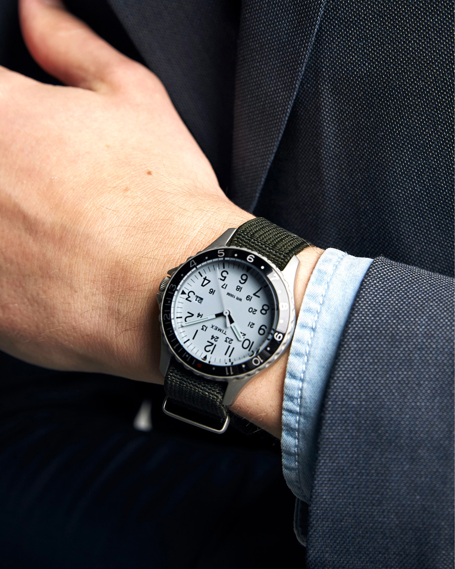 Herren | Timex Navi Ocean Blasted Steel/Pearl White Dial | Timex | Navi Ocean Blasted Steel/Pearl White Dial