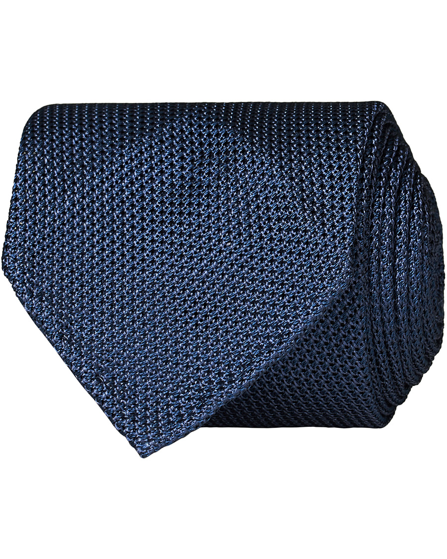Herren | Drake's Silk Grenadine Handrolled 8 cm Tie Petrol Blue | Drake's | Silk Grenadine Handrolled 8 cm Tie Petrol Blue