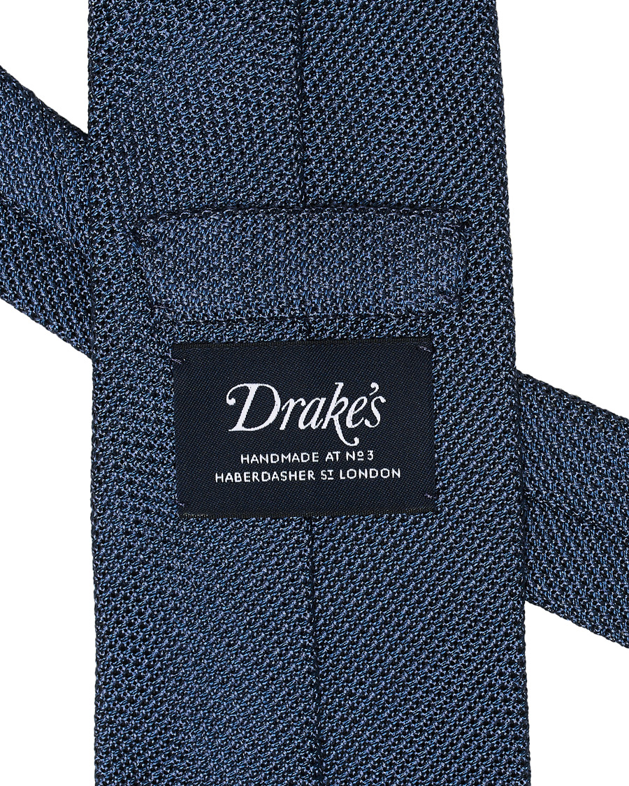 Herren | Drake's Silk Grenadine Handrolled 8 cm Tie Petrol Blue | Drake's | Silk Grenadine Handrolled 8 cm Tie Petrol Blue