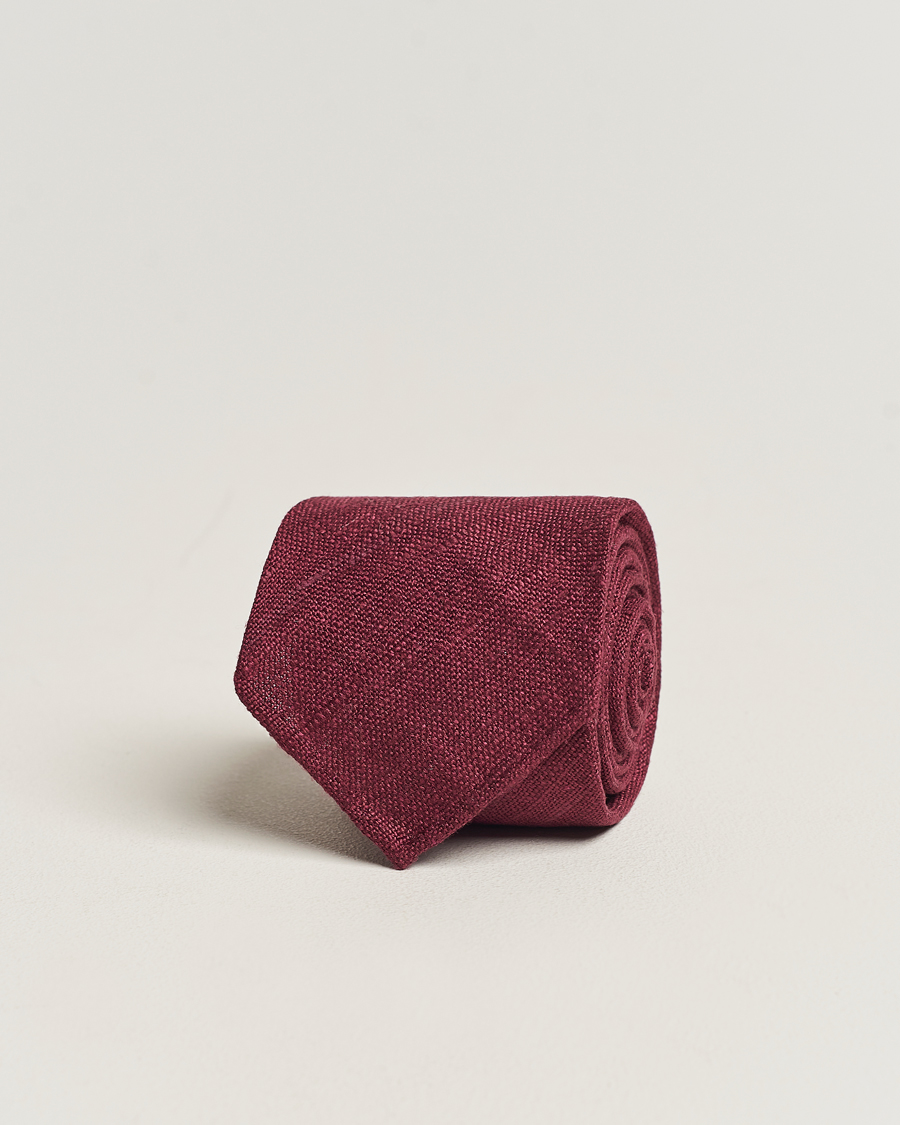 Herren | Krawatten | Drake's | Tussah Silk Handrolled 8 cm Tie Plum