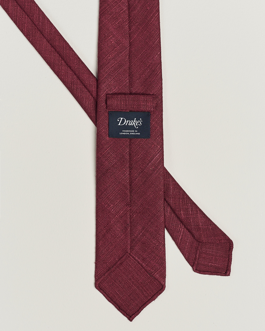 Herren | Krawatten | Drake's | Tussah Silk Handrolled 8 cm Tie Plum
