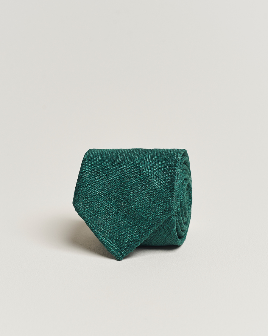 Herren | Krawatten | Drake's | Silk Tussah Handrolled Tie Green