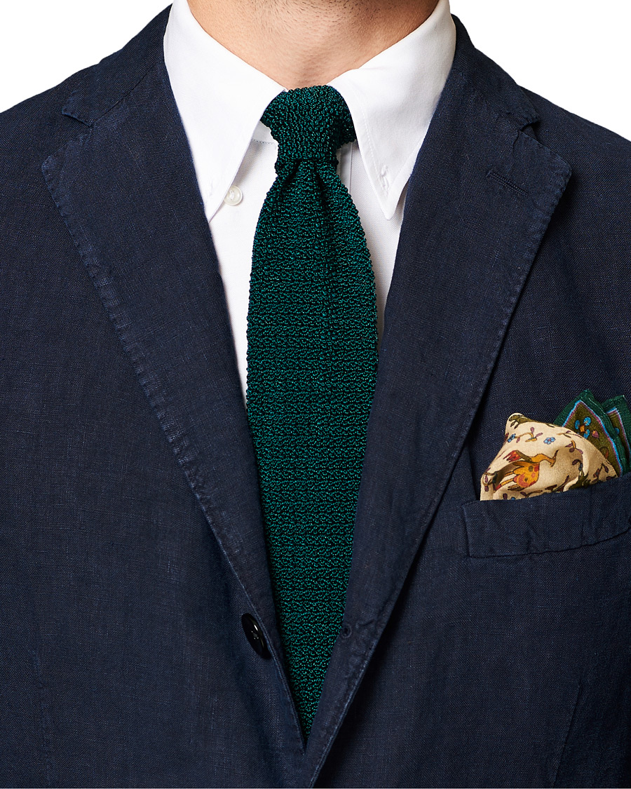 Herren |  | Drake's | Knitted Silk 6.5 cm Tie Green