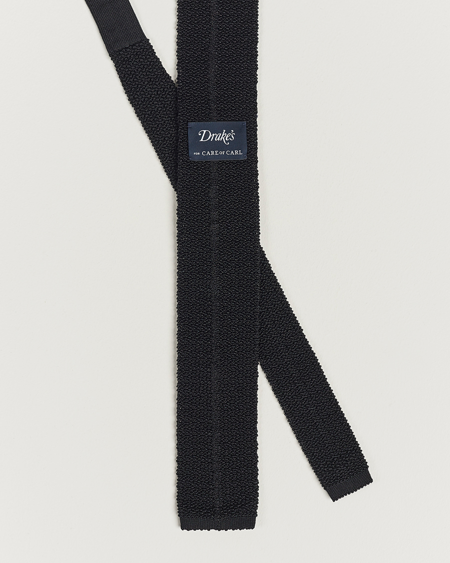 Herren | Krawatten | Drake's | Knitted Silk 6.5 cm Tie Black