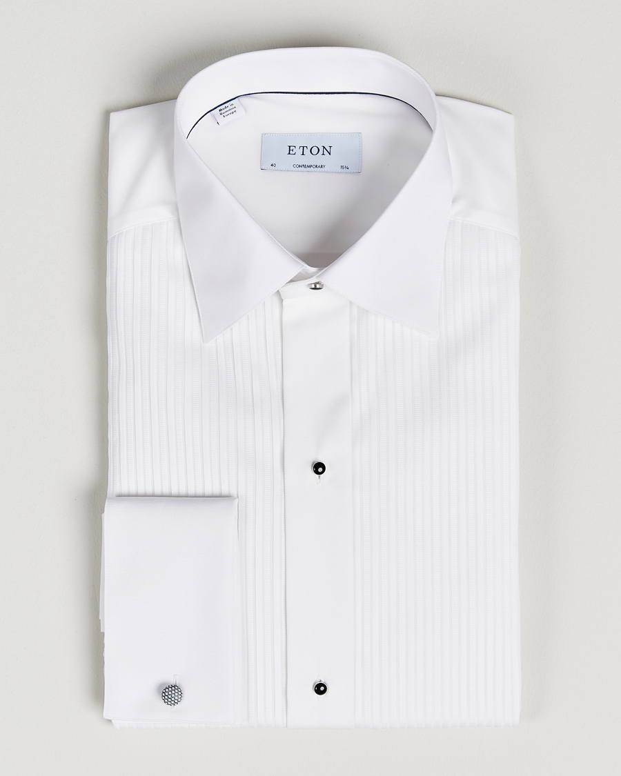 Herren | Hemden | Eton | Custom Fit Tuxedo Shirt Black Ribbon White