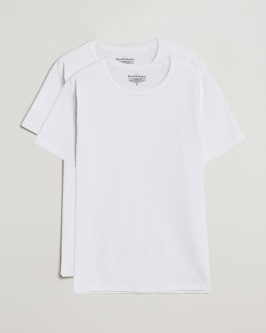 Herren | T-Shirts | Bread & Boxers | 2-Pack Crew Neck Tee White