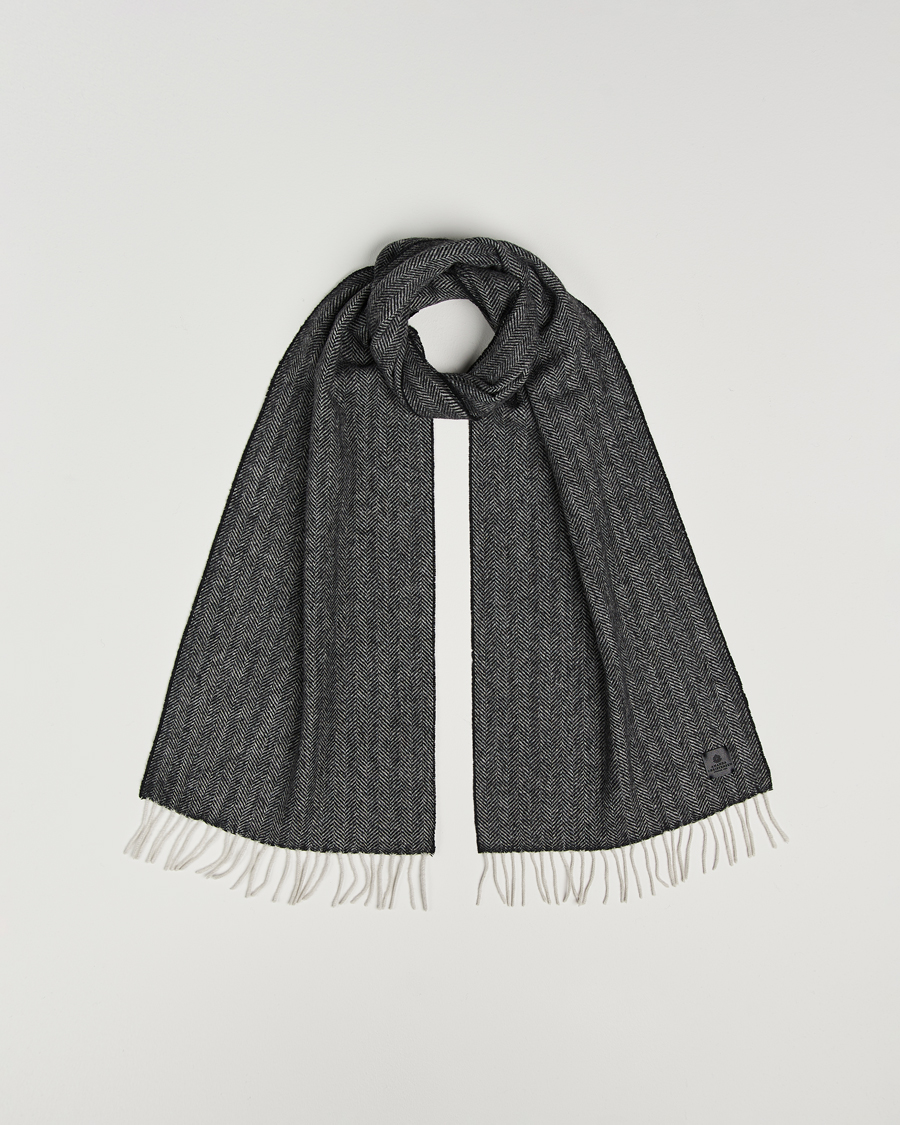 Herren | Schals | Amanda Christensen | Wool Herringbone Scarf Black