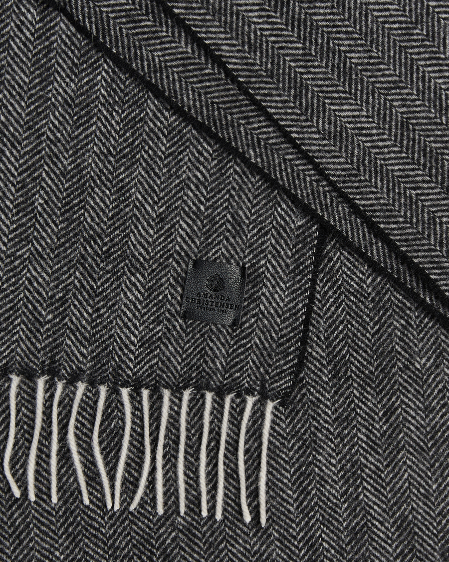 Herren | Schals | Amanda Christensen | Wool Herringbone Scarf Black