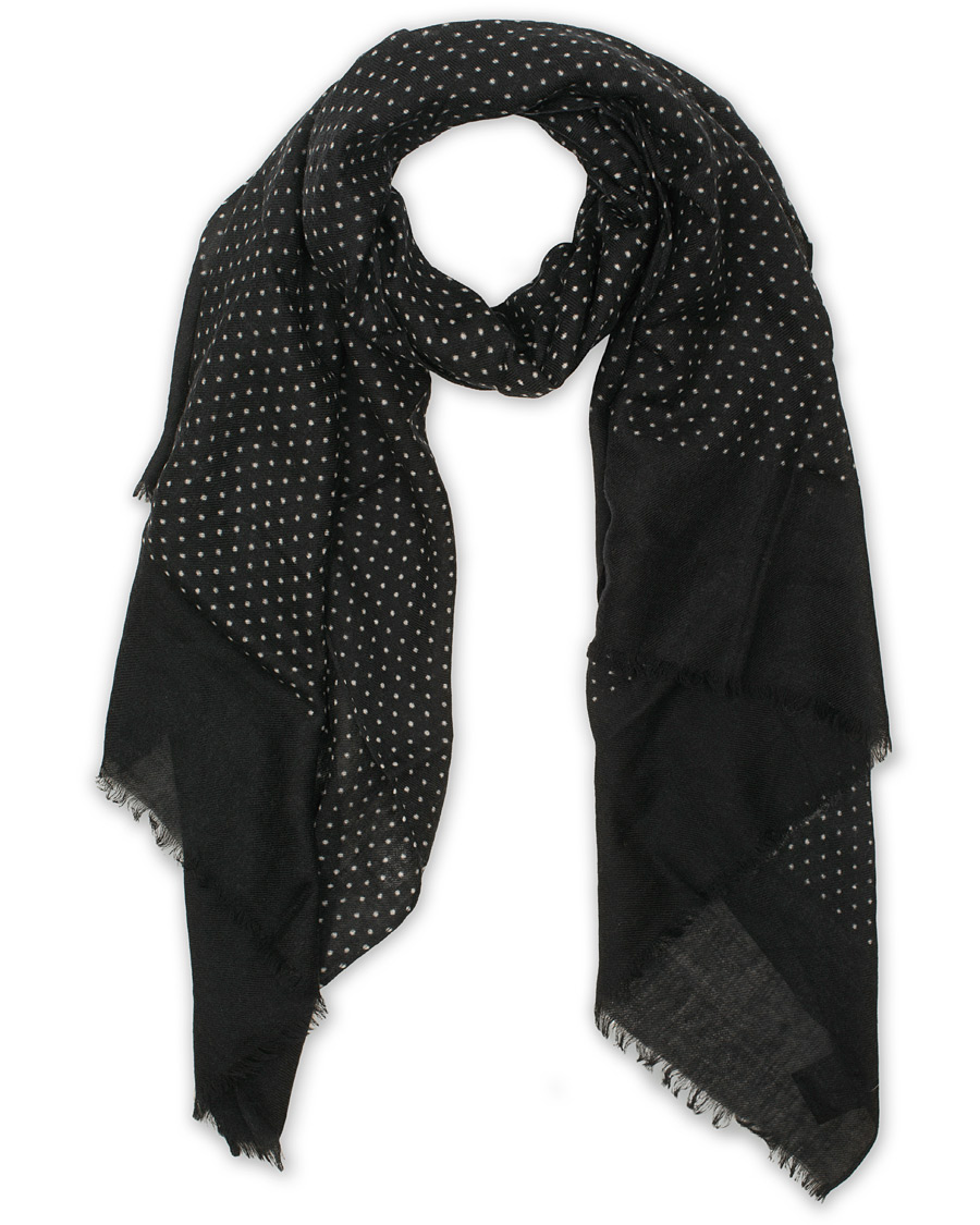 Herren | Amanda Christensen Wool Printed Dot Scarf Black | Amanda Christensen | Wool Printed Dot Scarf Black