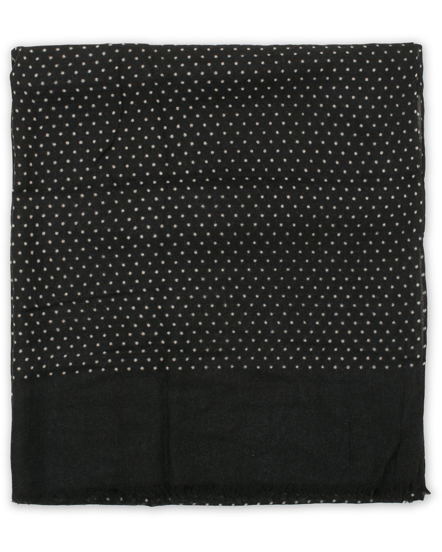 Herren | Amanda Christensen Wool Printed Dot Scarf Black | Amanda Christensen | Wool Printed Dot Scarf Black