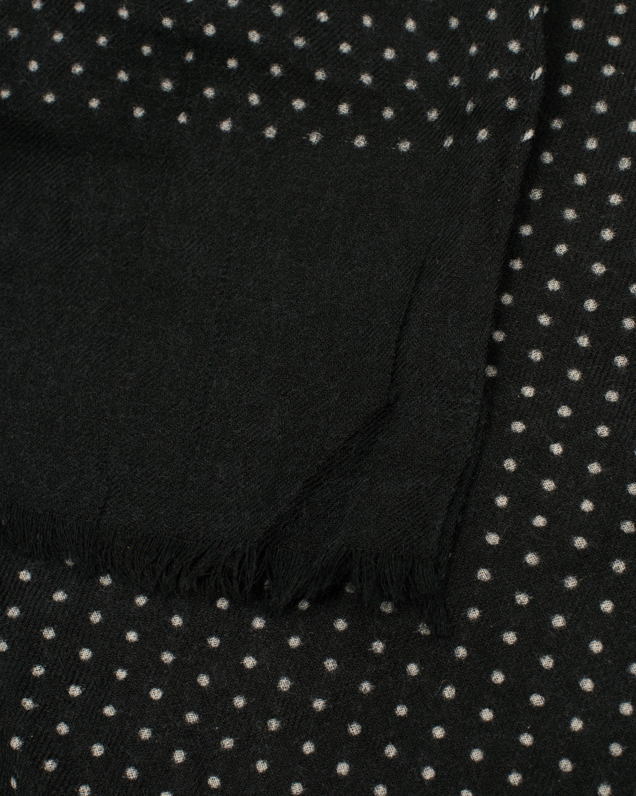 Herren | Amanda Christensen Wool Printed Dot Scarf Black | Amanda Christensen | Wool Printed Dot Scarf Black