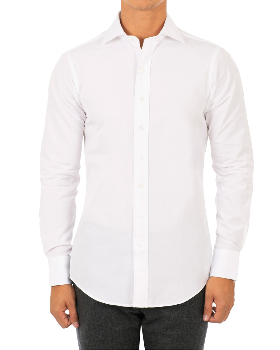 Herren | Hemden | Drake's | Slim Fit Poplin Shirt White