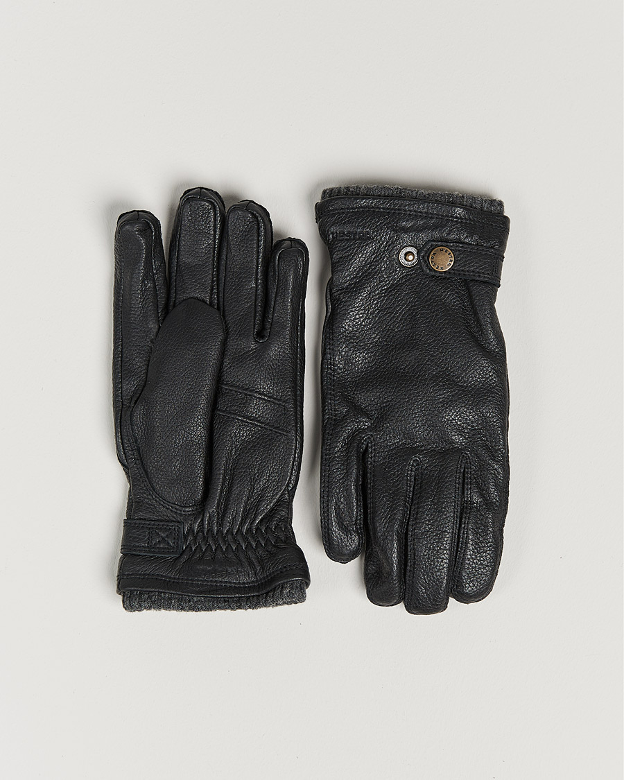 Herren | Hestra | Hestra | Utsjö Fleece Liner Buckle Elkskin Glove Black