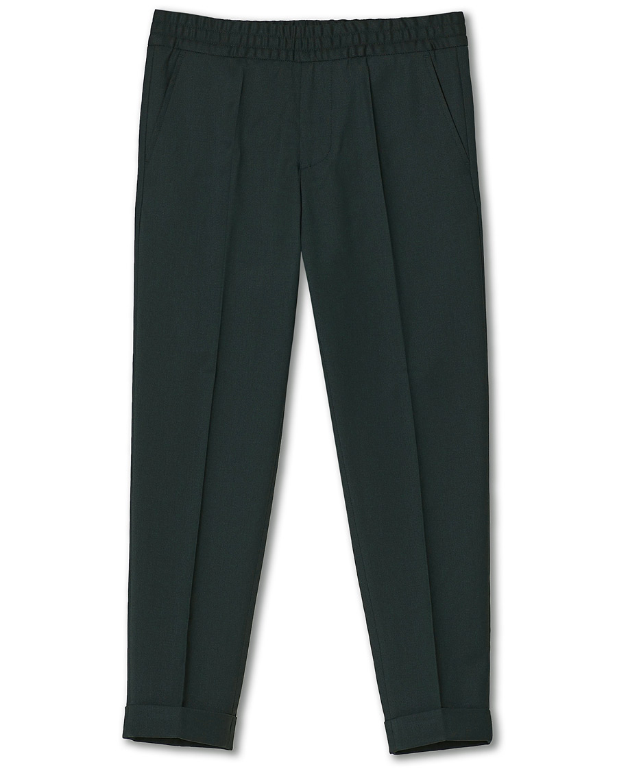 Herren | Hosen | Filippa K | Terry Gabardine Cropped Turn Up Trousers Dark Spruce