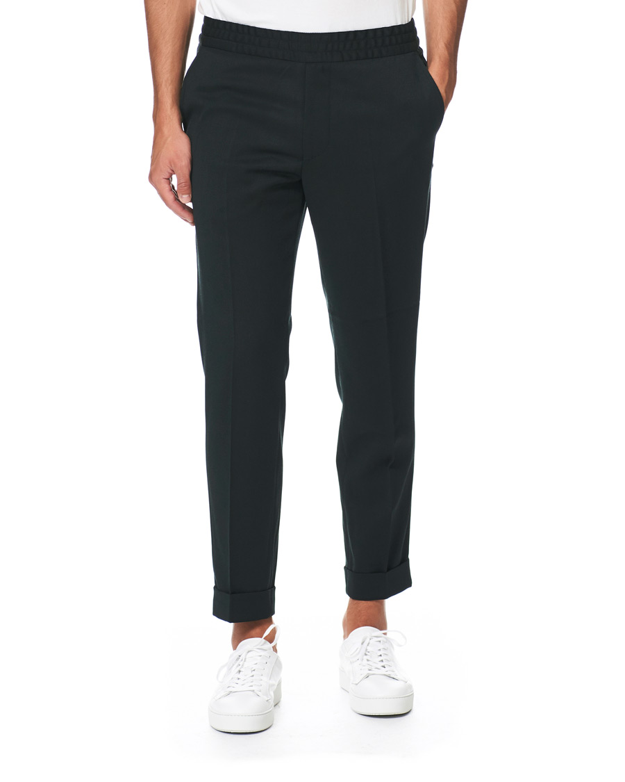 Herren | Hosen | Filippa K | Terry Gabardine Cropped Turn Up Trousers Dark Spruce