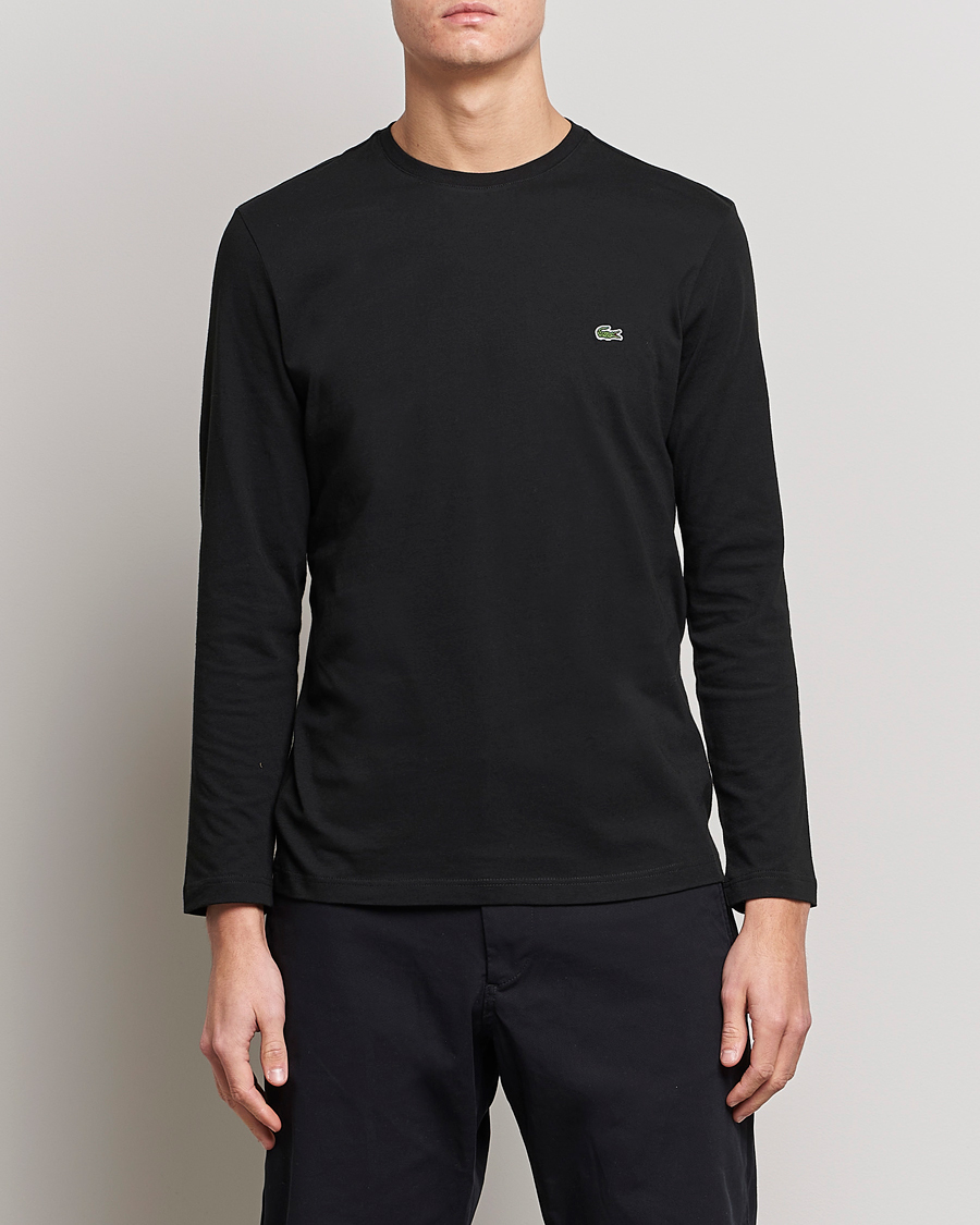 Herren | Schwartze t-shirts | Lacoste | Long Sleeve Crew Neck T-Shirt Black