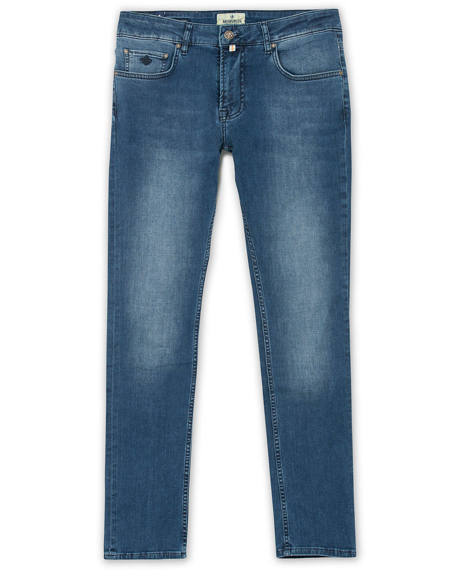 Herren | Jeans | Morris | Steve Satin Stretch Jeans Blue