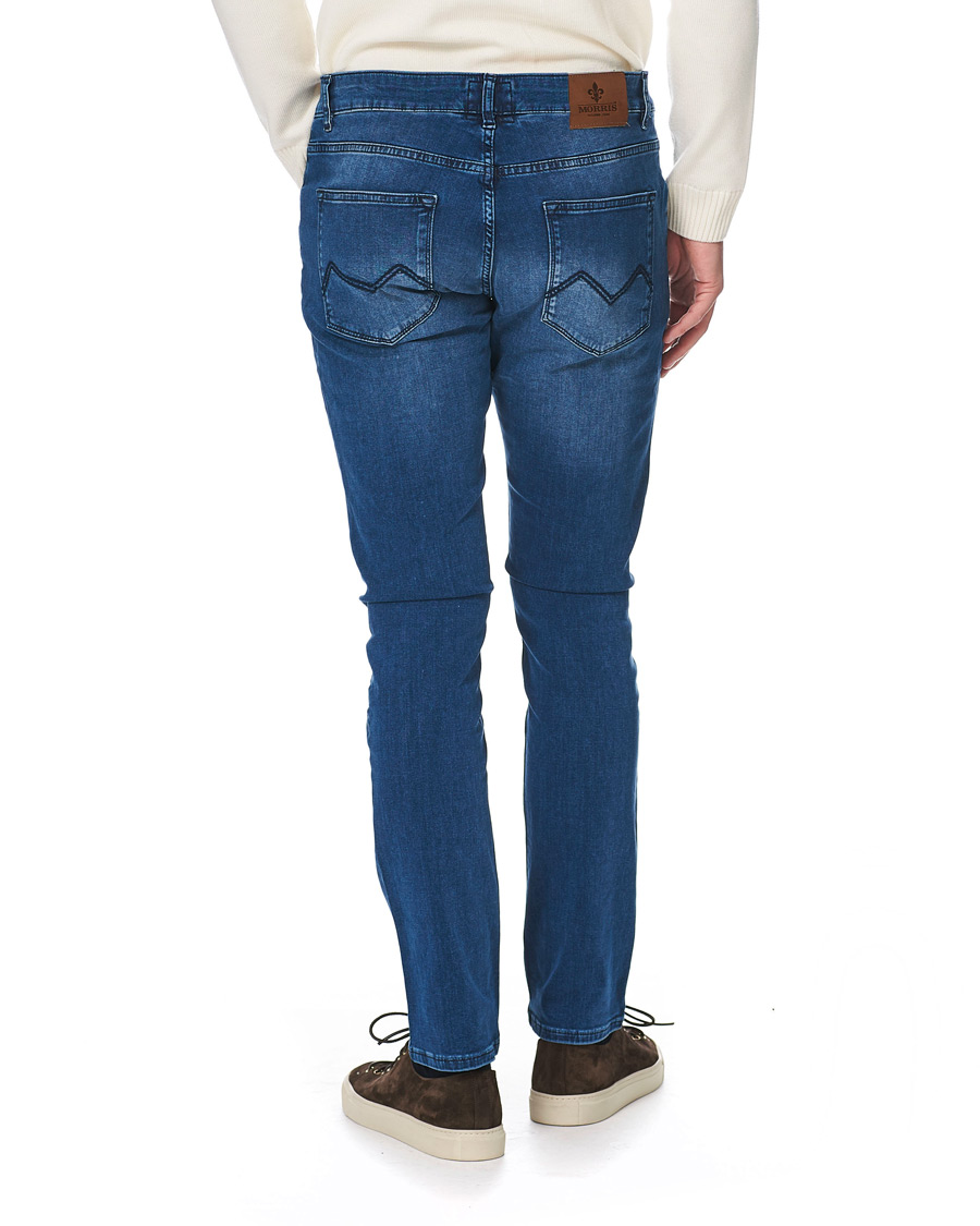 Herren | Jeans | Morris | Steve Satin Stretch Jeans Blue