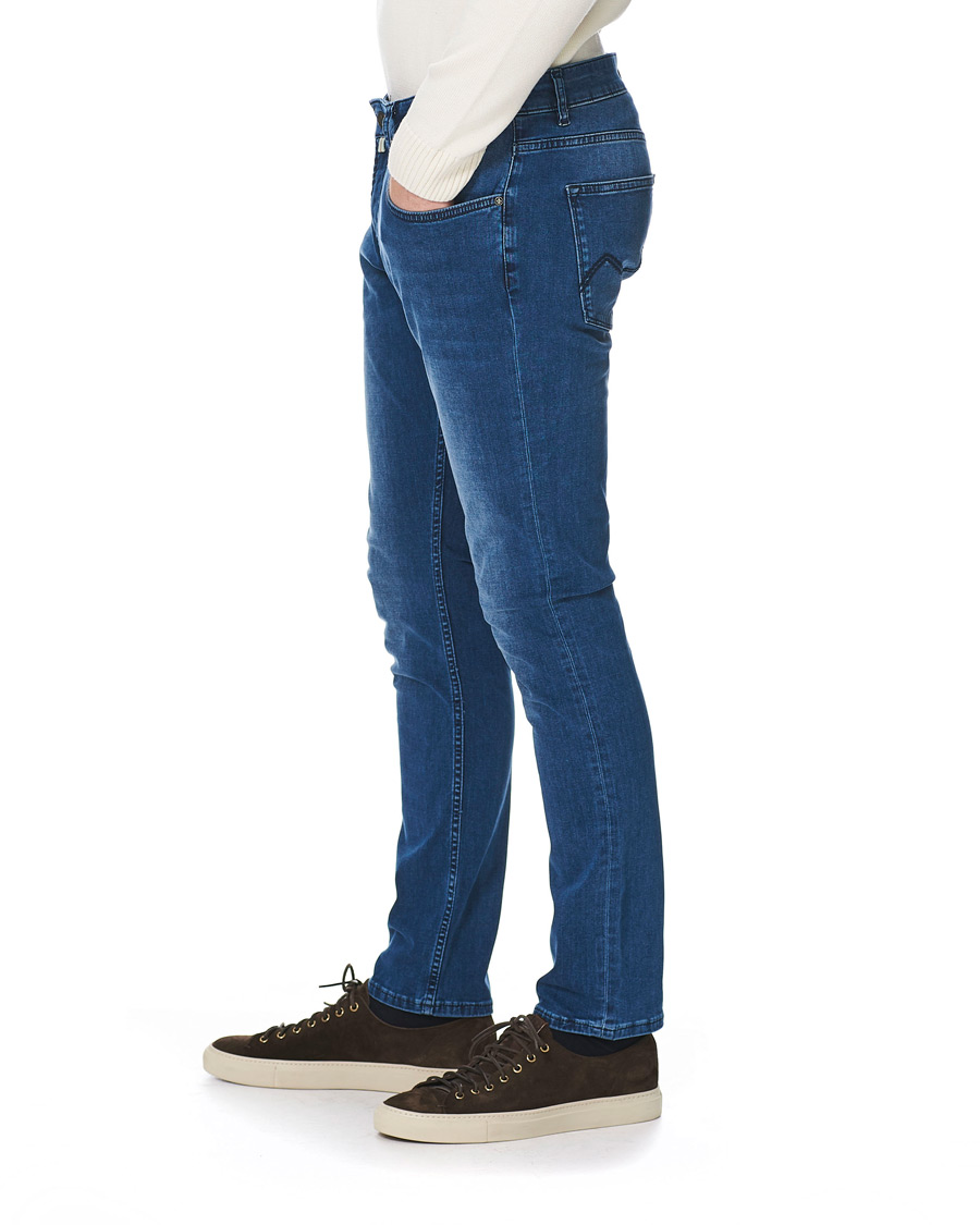 Herren | Jeans | Morris | Steve Satin Stretch Jeans Blue