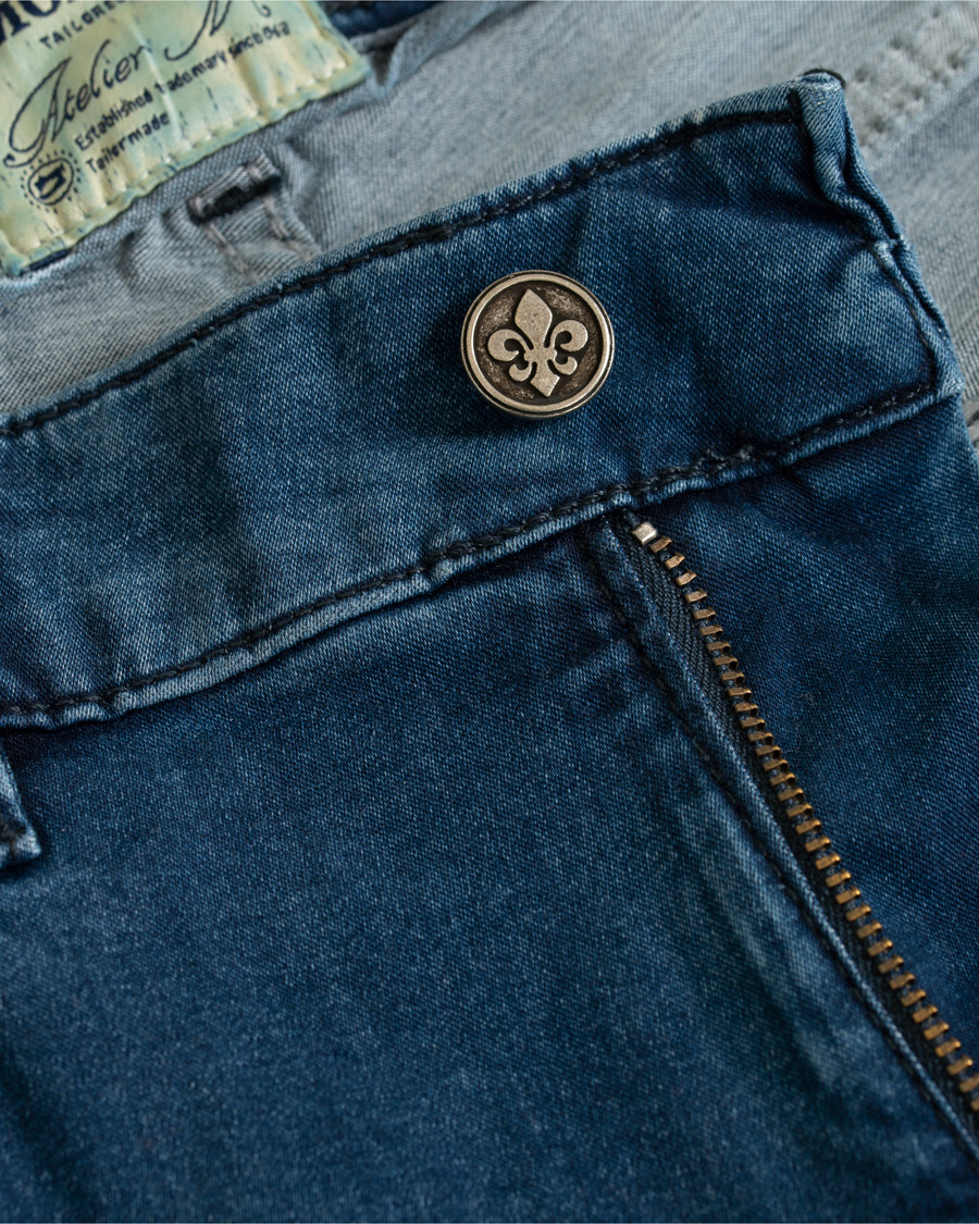 Herren | Jeans | Morris | Steve Satin Stretch Jeans Blue