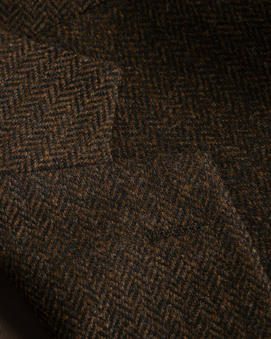 Herren | Sakkos | Oscar Jacobson | Ego Yorkshire Tweed by Moon Herringbone Blazer Brown