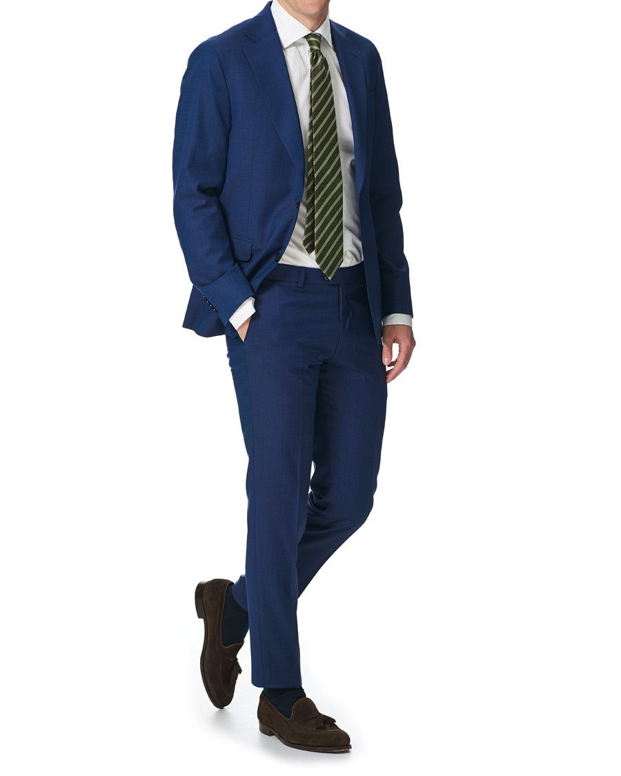 Herren | Hosen | Oscar Jacobson | Denz Wool Trousers Blue