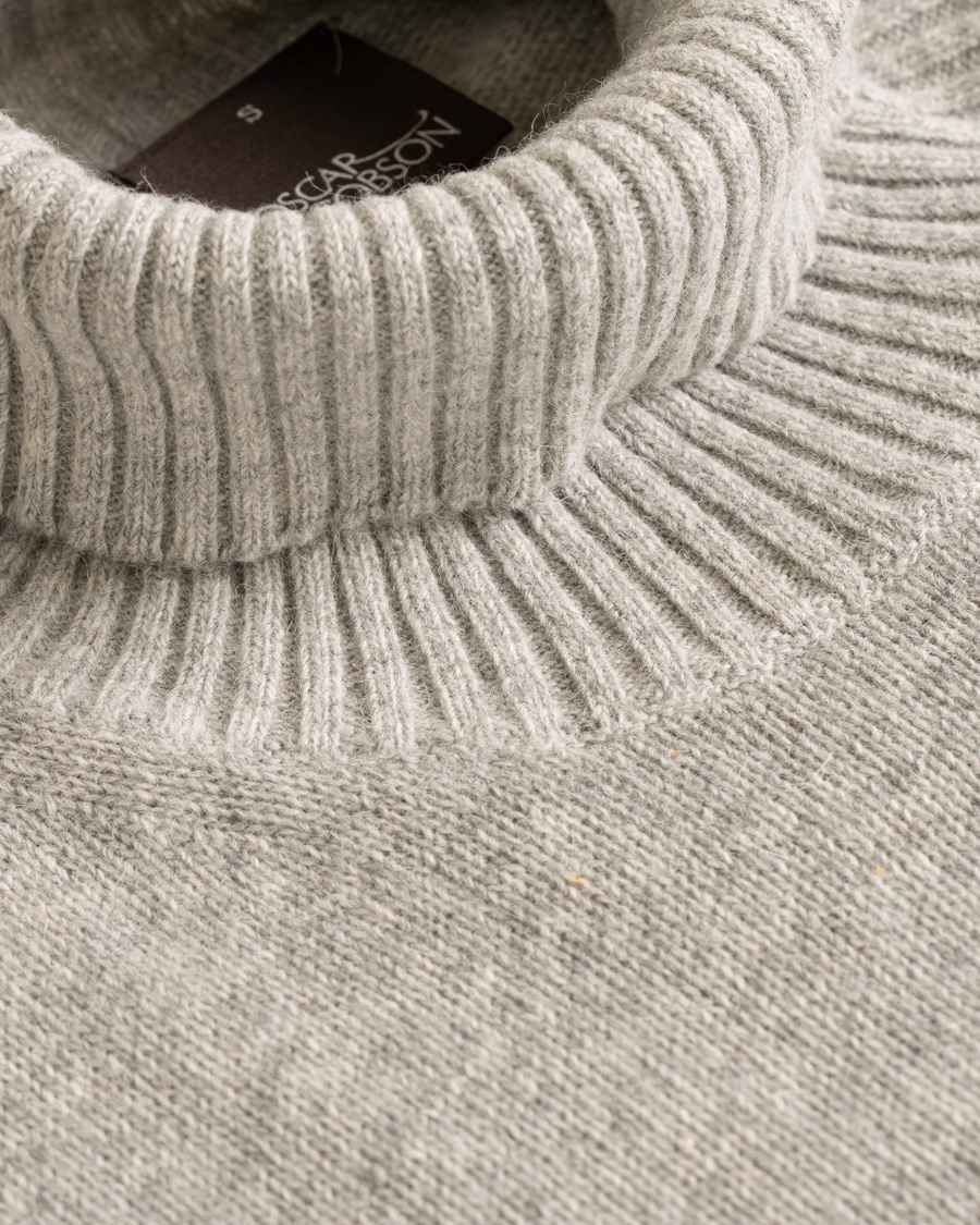 Herren | Pullover | Oscar Jacobson | Kristopher Alpaca Wool Rollneck Light Grey