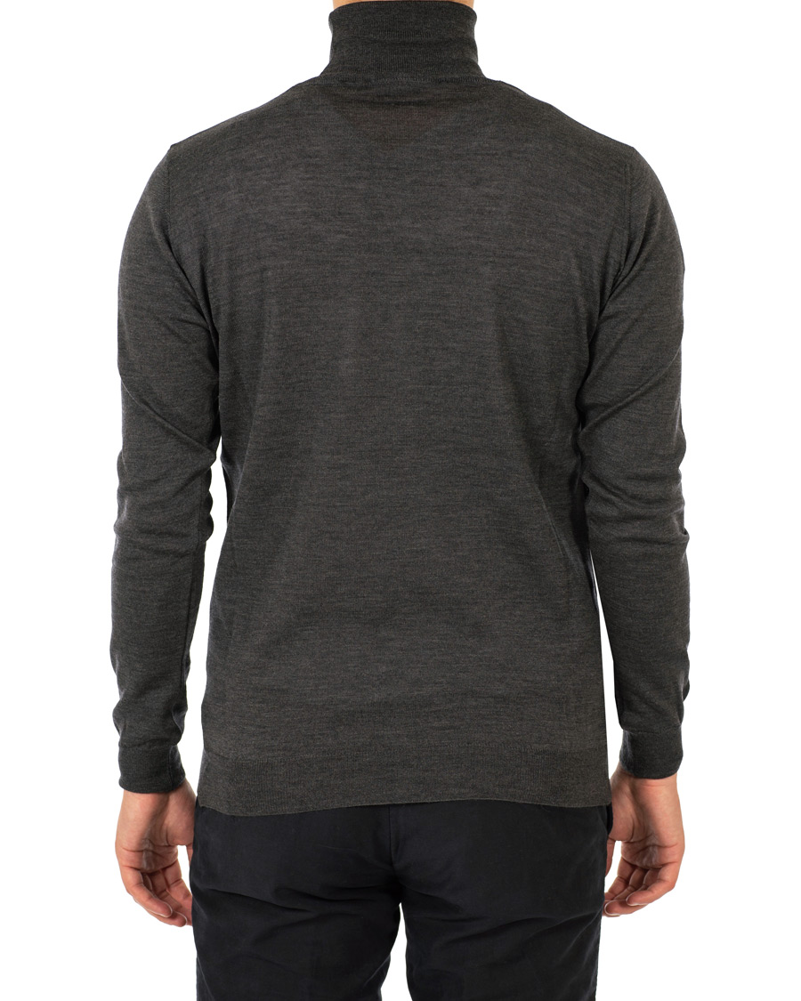 Herren | Pullover | Oscar Jacobson | Cole Extra Fine Merino Rollneck Dark Grey