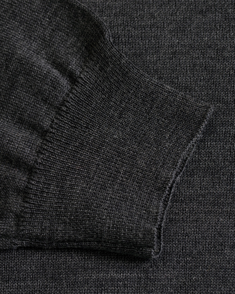 Herren | Pullover | Oscar Jacobson | Cole Extra Fine Merino Rollneck Dark Grey