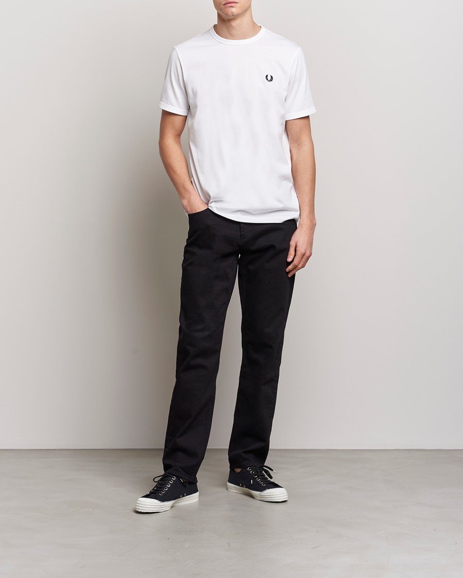Herren | T-Shirts | Fred Perry | Ringer Crew Neck Tee White