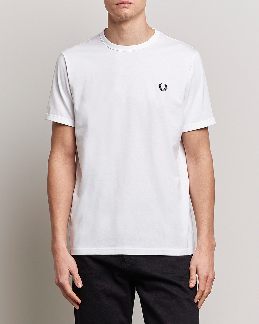 Herren | Fred Perry | Fred Perry | Ringer Crew Neck Tee White