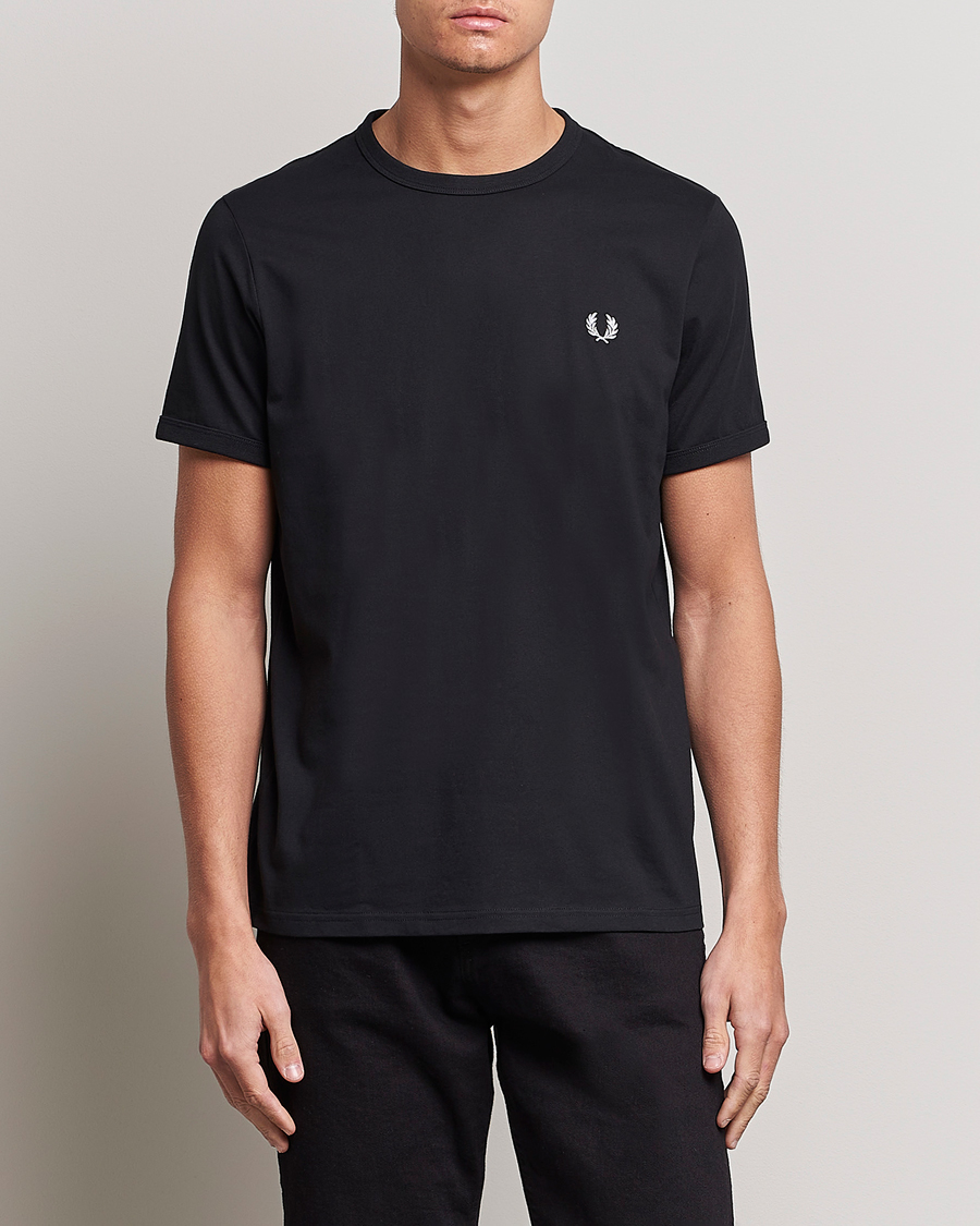 Herren | Fred Perry | Fred Perry | Ringer Crew Neck Tee Black