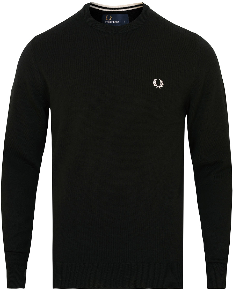 Herren | Pullover | Fred Perry | Merino Wool Crew Neck Pullover Black