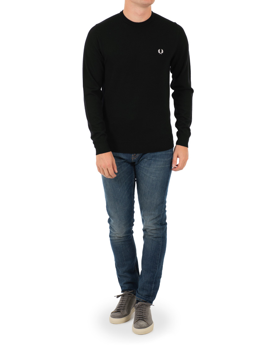 Herren | Pullover | Fred Perry | Merino Wool Crew Neck Pullover Black