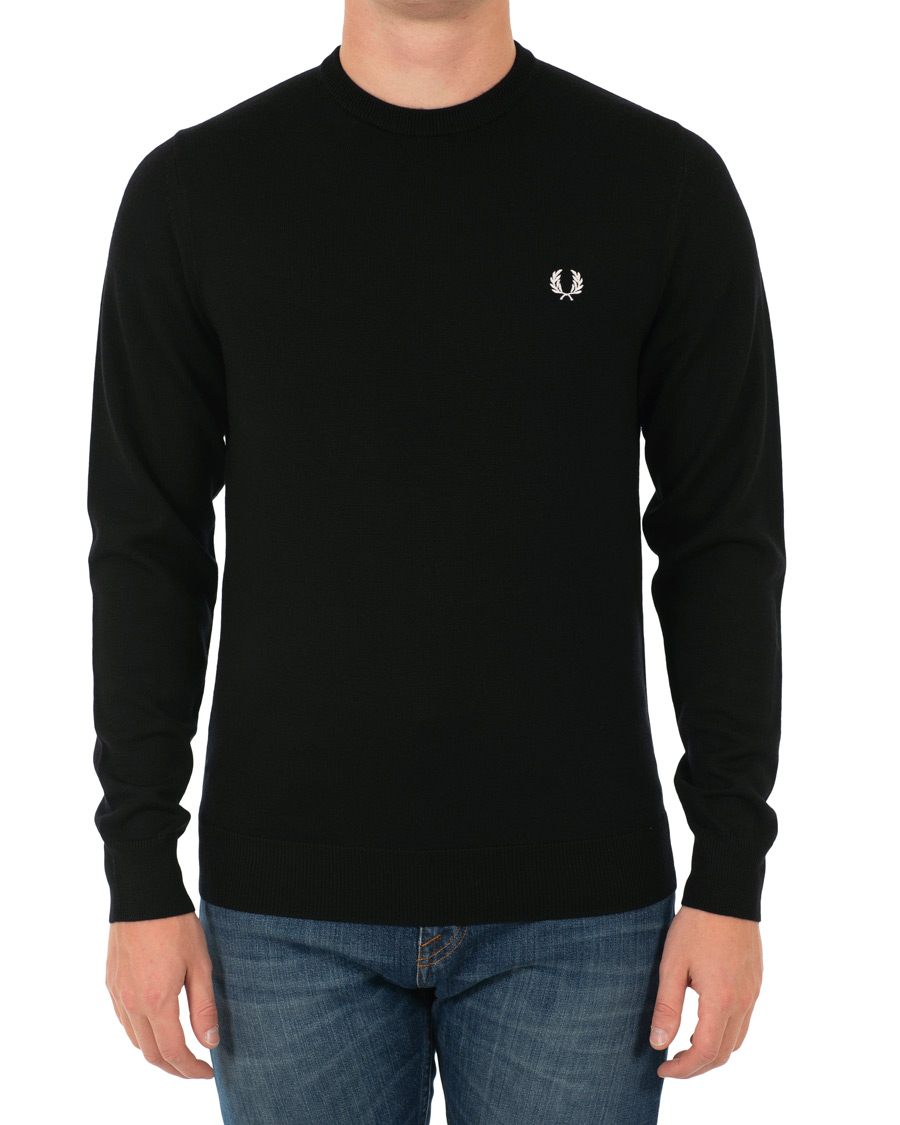 Herren | Pullover | Fred Perry | Merino Wool Crew Neck Pullover Black