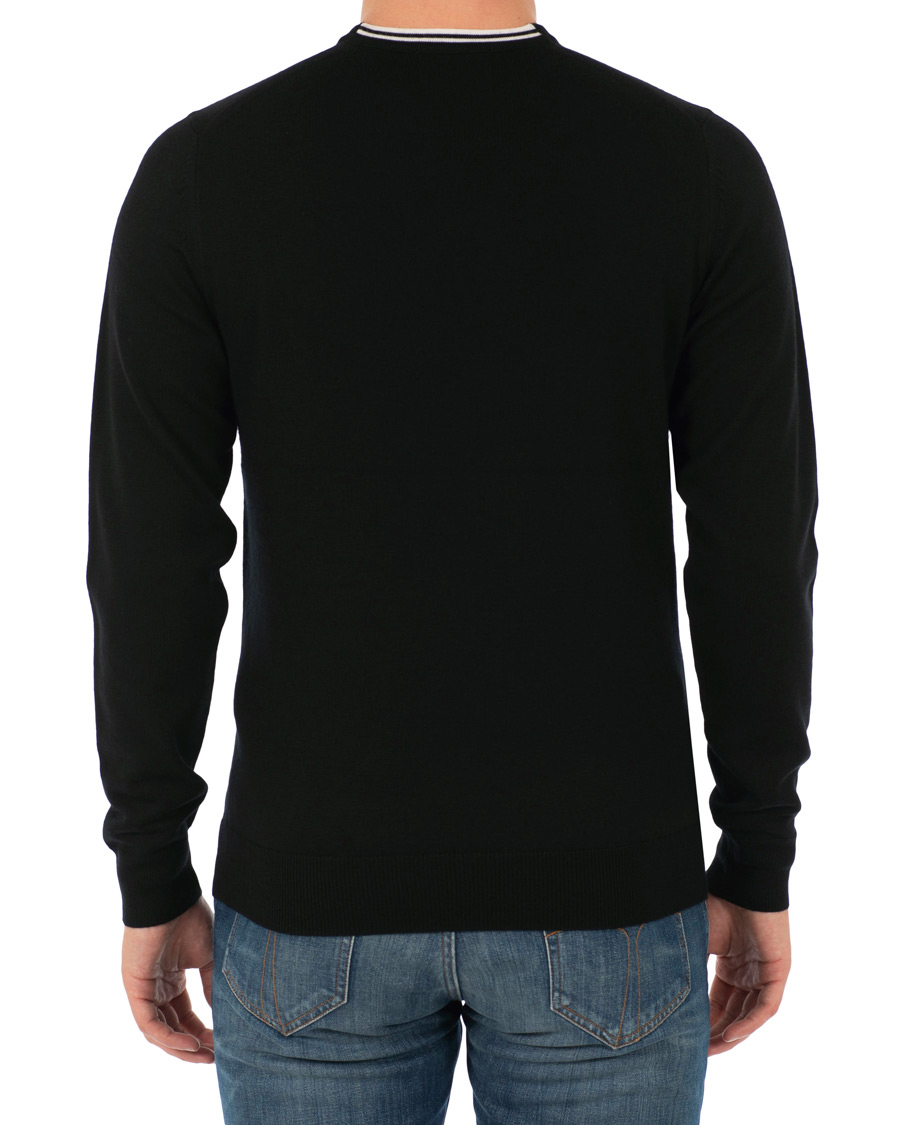 Herren | Pullover | Fred Perry | Merino Wool Crew Neck Pullover Black