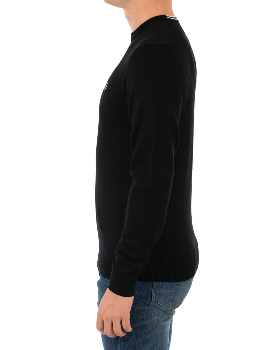 Herren | Pullover | Fred Perry | Merino Wool Crew Neck Pullover Black