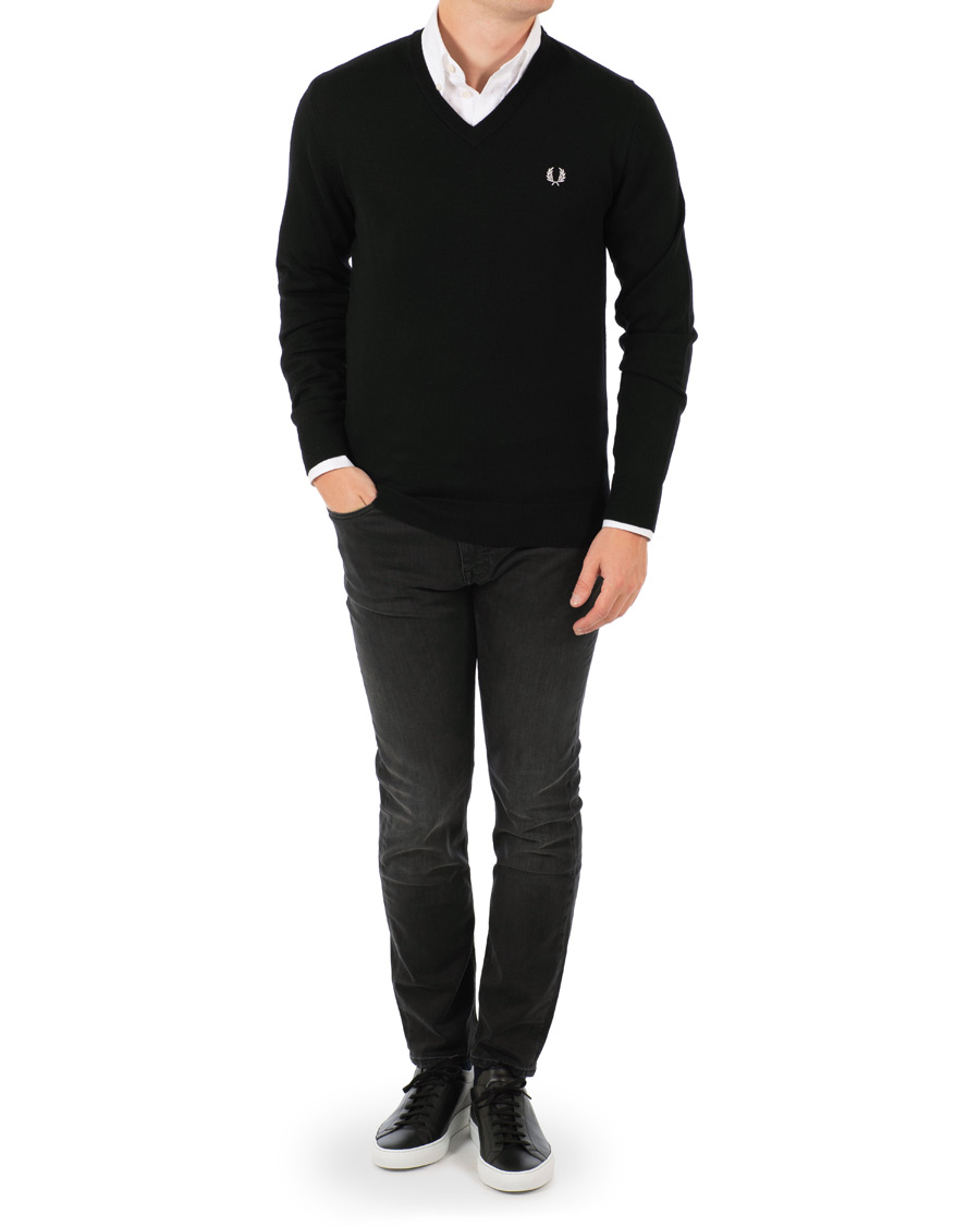Herren | Pullover | Fred Perry | Merino Wool V-Neck Pullover Black