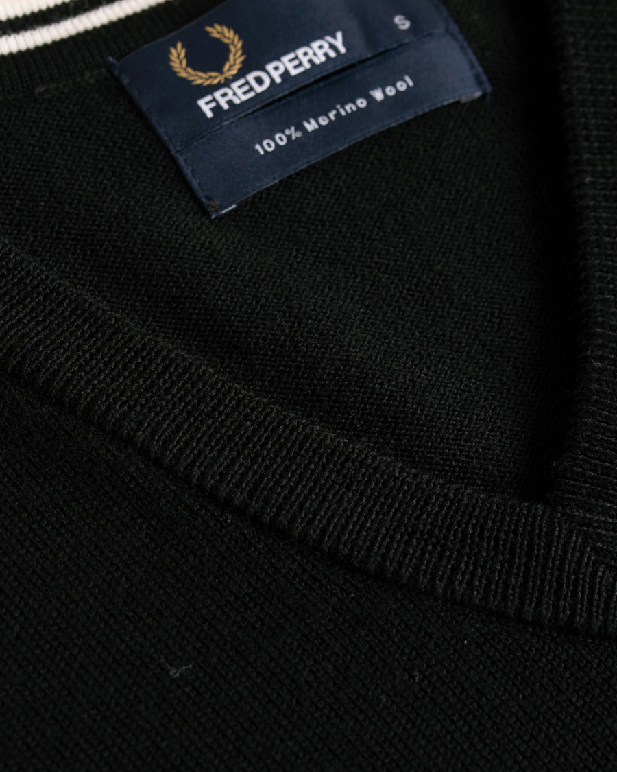 Herren | Pullover | Fred Perry | Merino Wool V-Neck Pullover Black