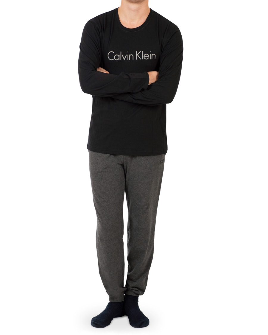 Herren | T-Shirts | Calvin Klein | Logo Long Sleeve Tee Black