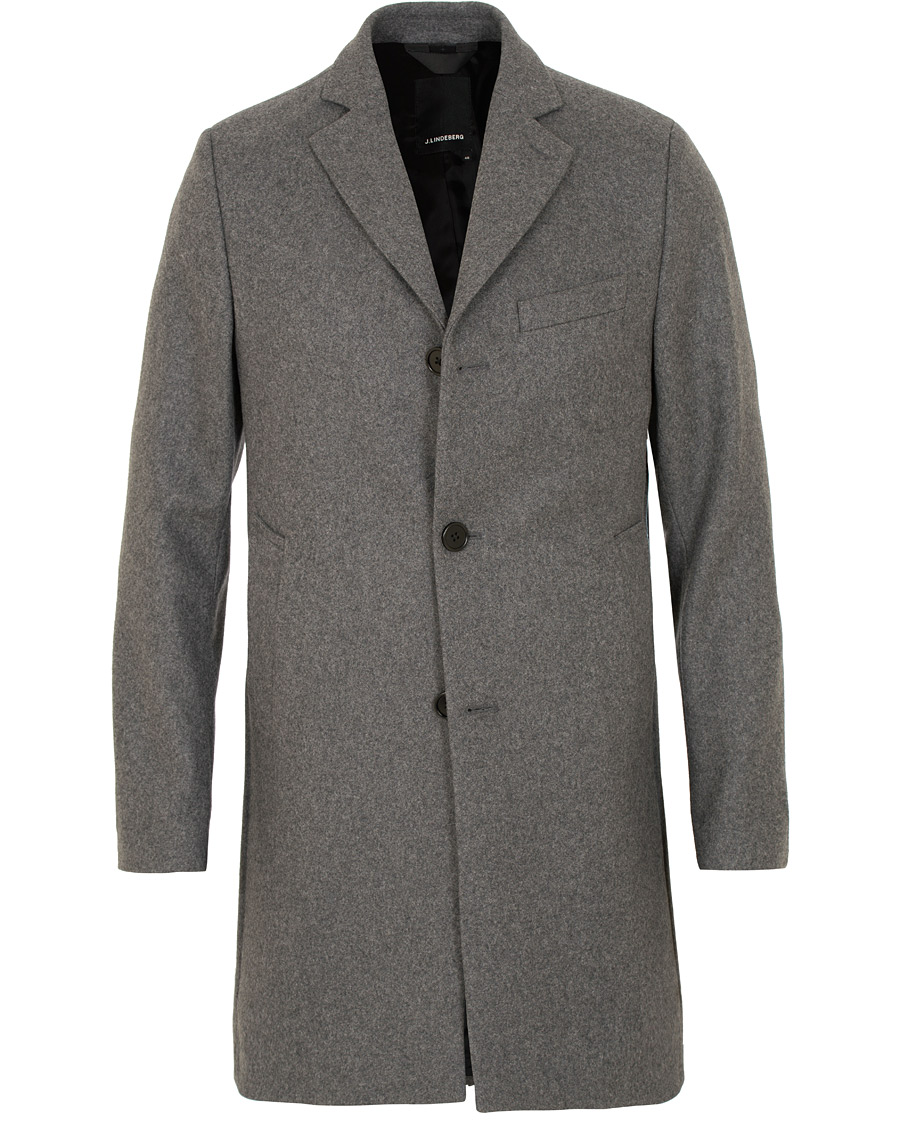 Herren | Jacken | J.Lindeberg | Wolger Compact Melton Coat Dark Grey Melange