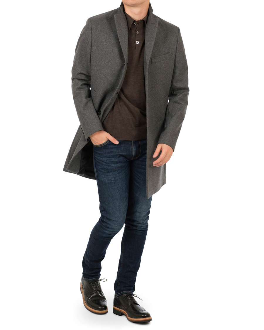 Herren | Jacken | J.Lindeberg | Wolger Compact Melton Coat Dark Grey Melange