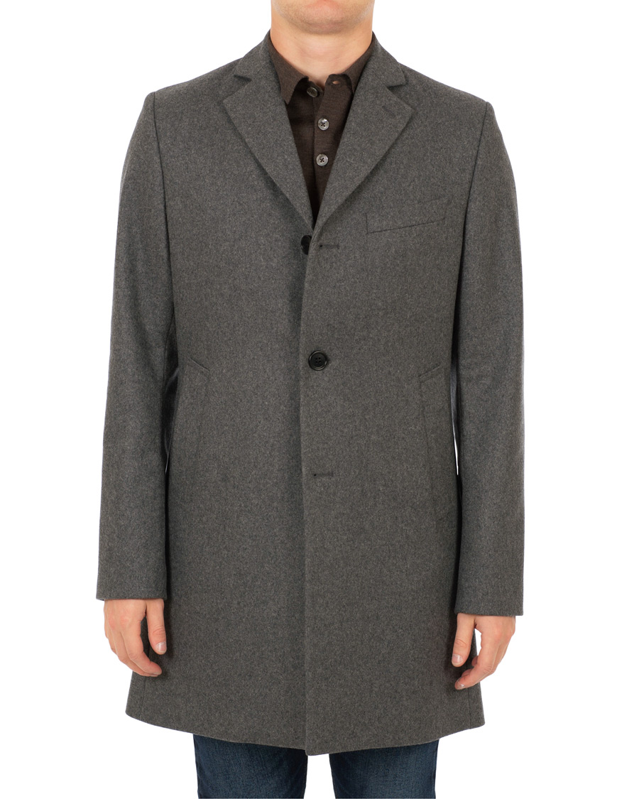 Herren | Jacken | J.Lindeberg | Wolger Compact Melton Coat Dark Grey Melange