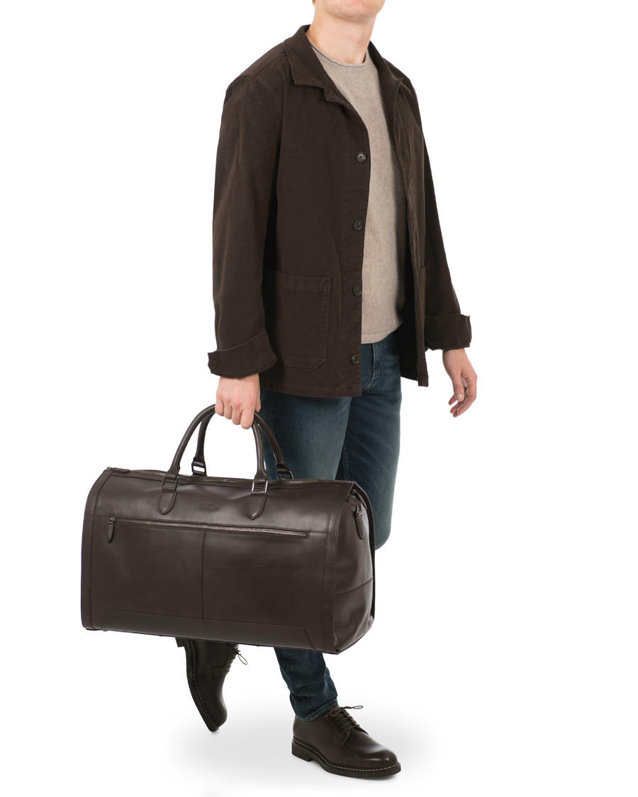 Herren | Taschen | Oscar Jacobson | Leather Weekendbag Dark Brown