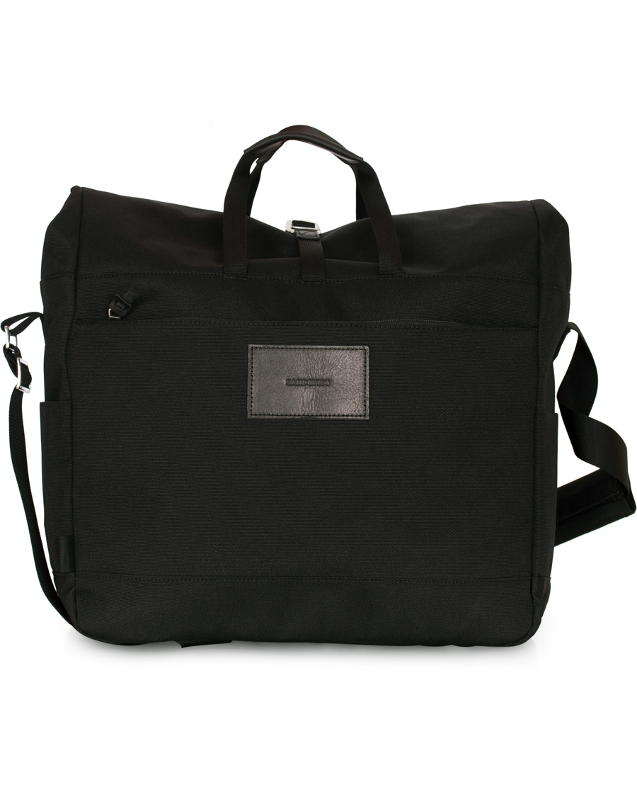 Herren | Taschen | Sandqvist | Tor Cordura Eco Made Roll Top Messenger Bag Black