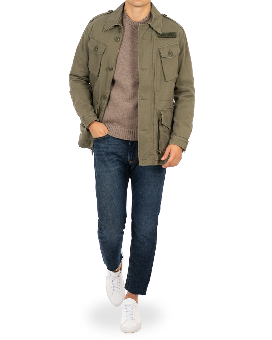 Herren | Jacken | Aspesi | Vancouver Lined Cotton Field Jacket Army Green