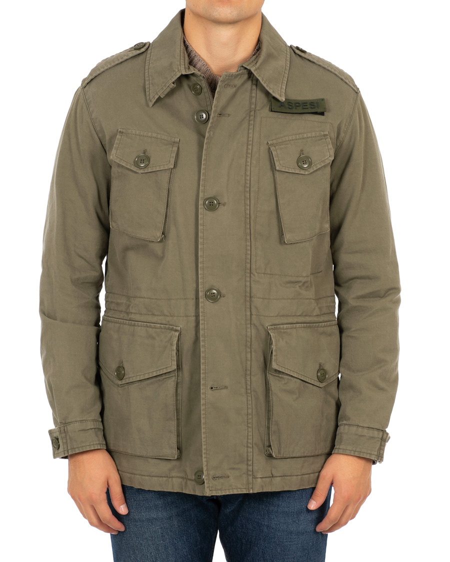 Herren | Jacken | Aspesi | Vancouver Lined Cotton Field Jacket Army Green