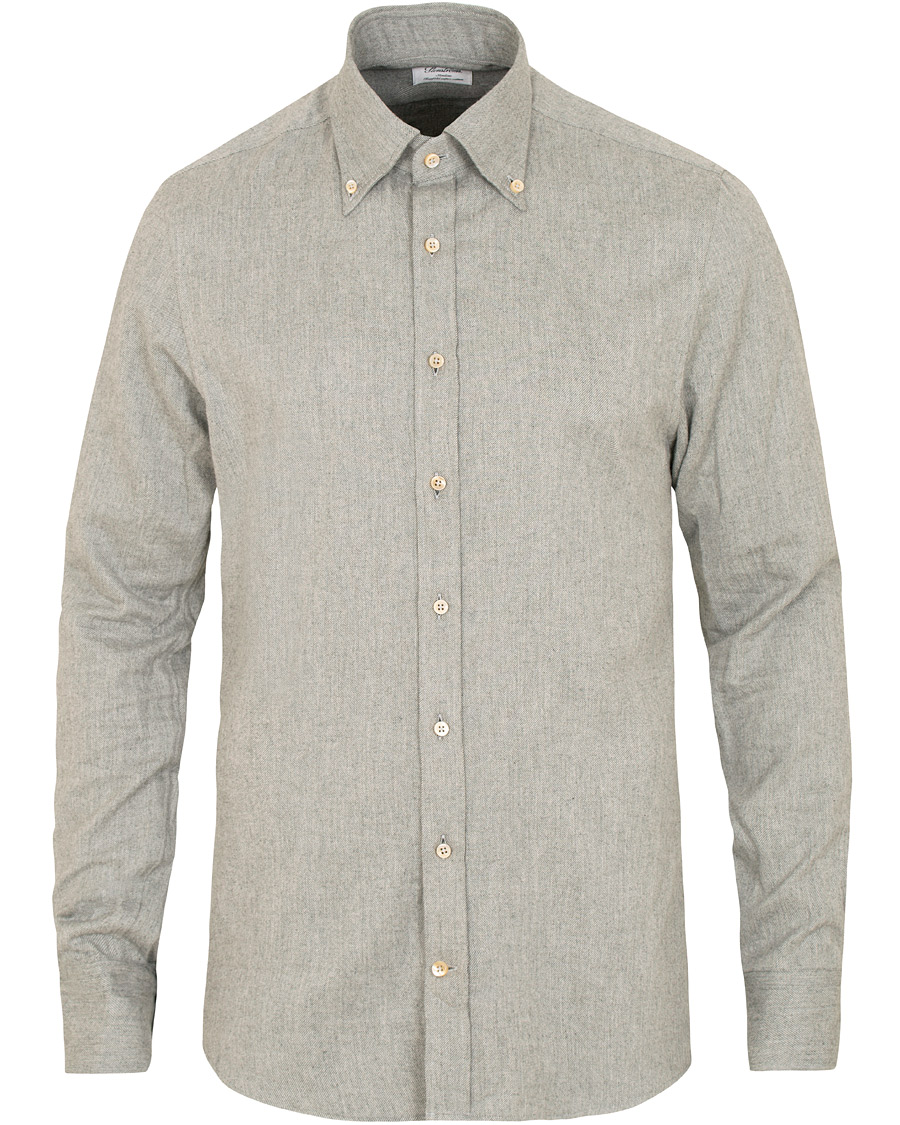 Herren | Hemden | Stenströms | Slimline Flannel Shirt Grey