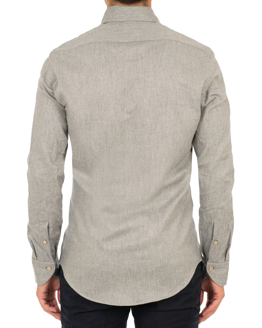 Herren | Hemden | Stenströms | Slimline Flannel Shirt Grey